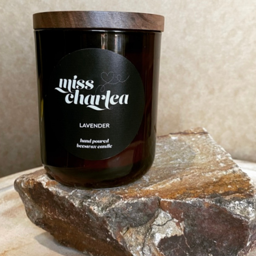 LAVENDER Beeswax Candle Love Miss Charlea